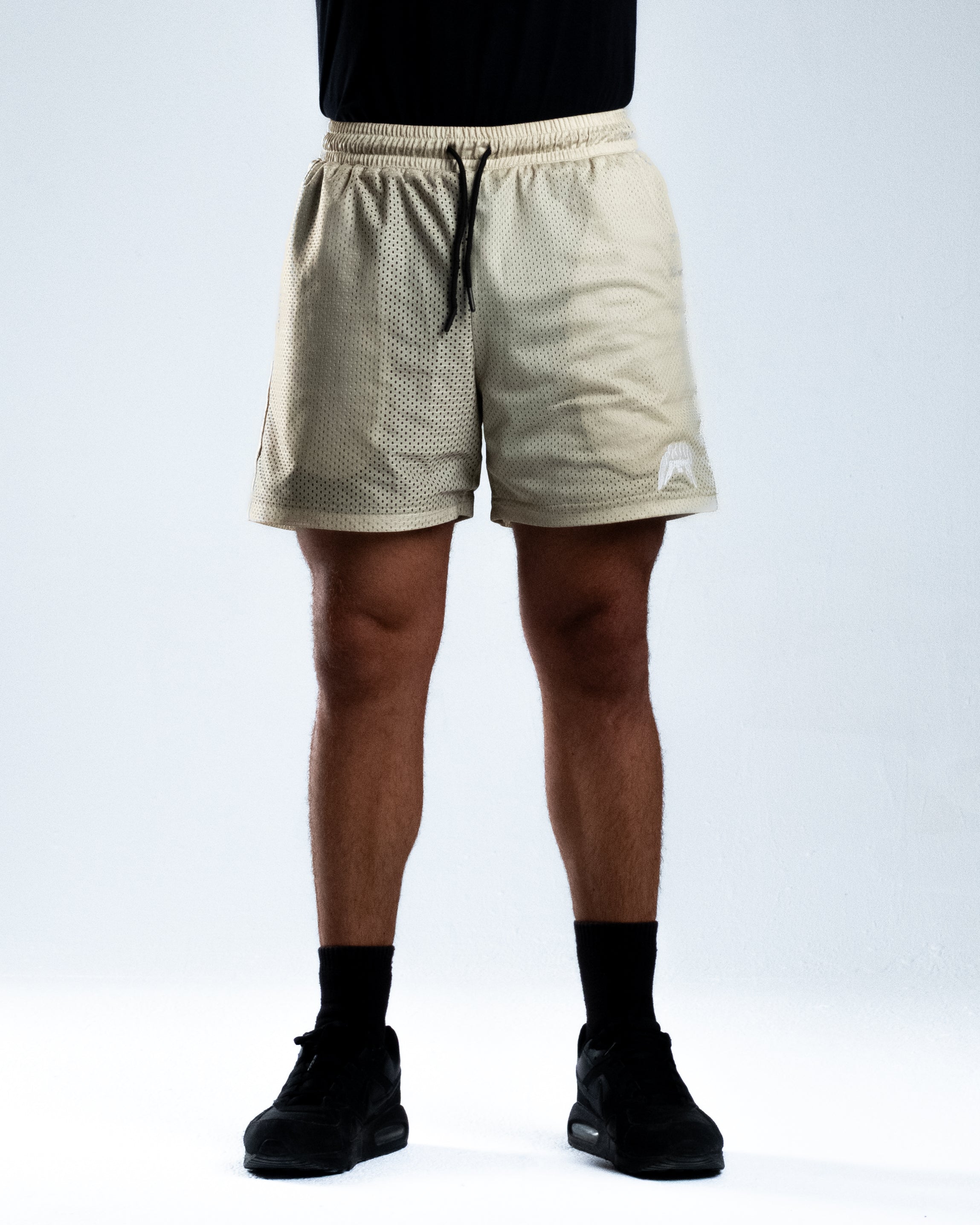 Double Layered Mesh Shorts - Sand Beige