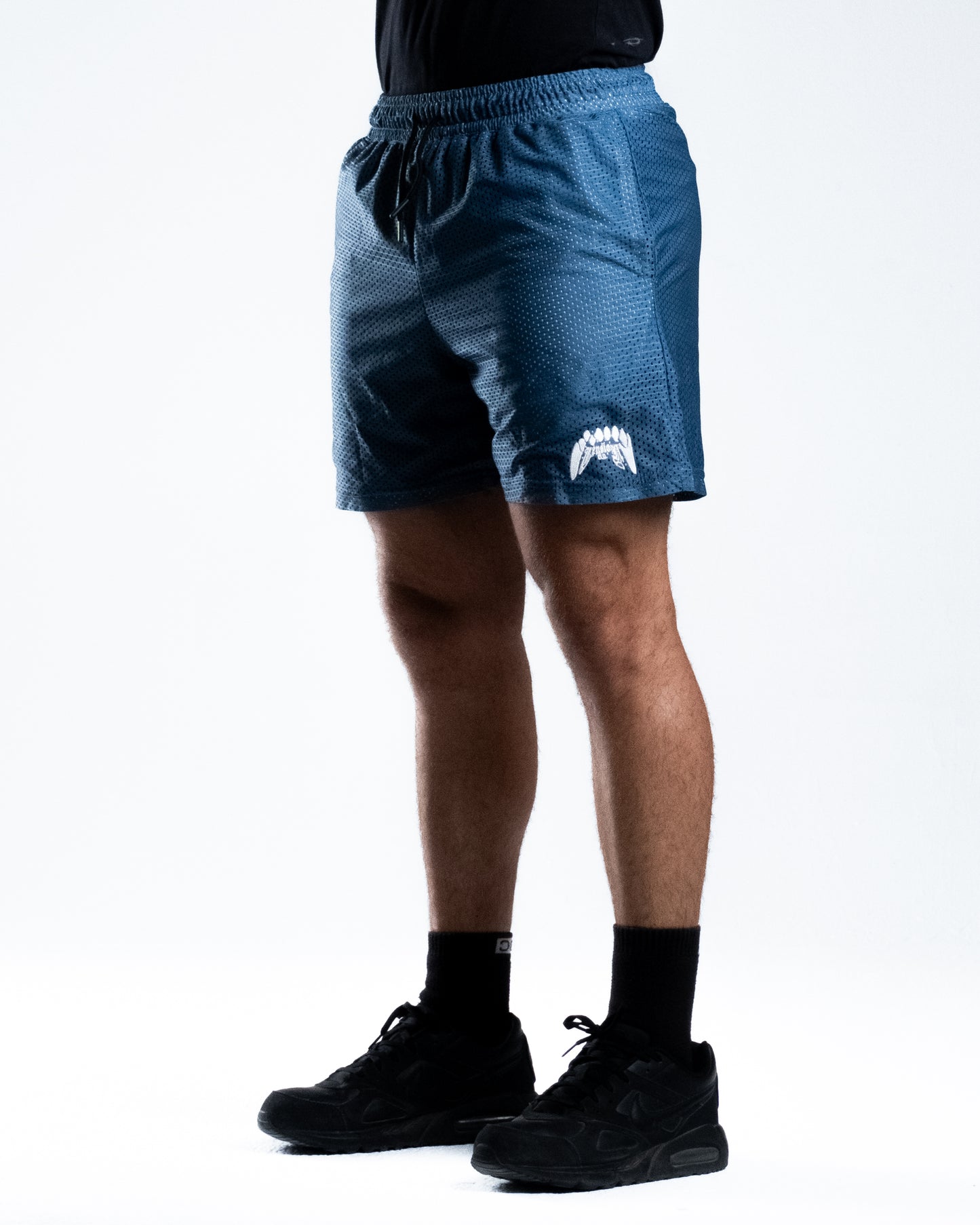 Double Layered Mesh Shorts - Steel Blue