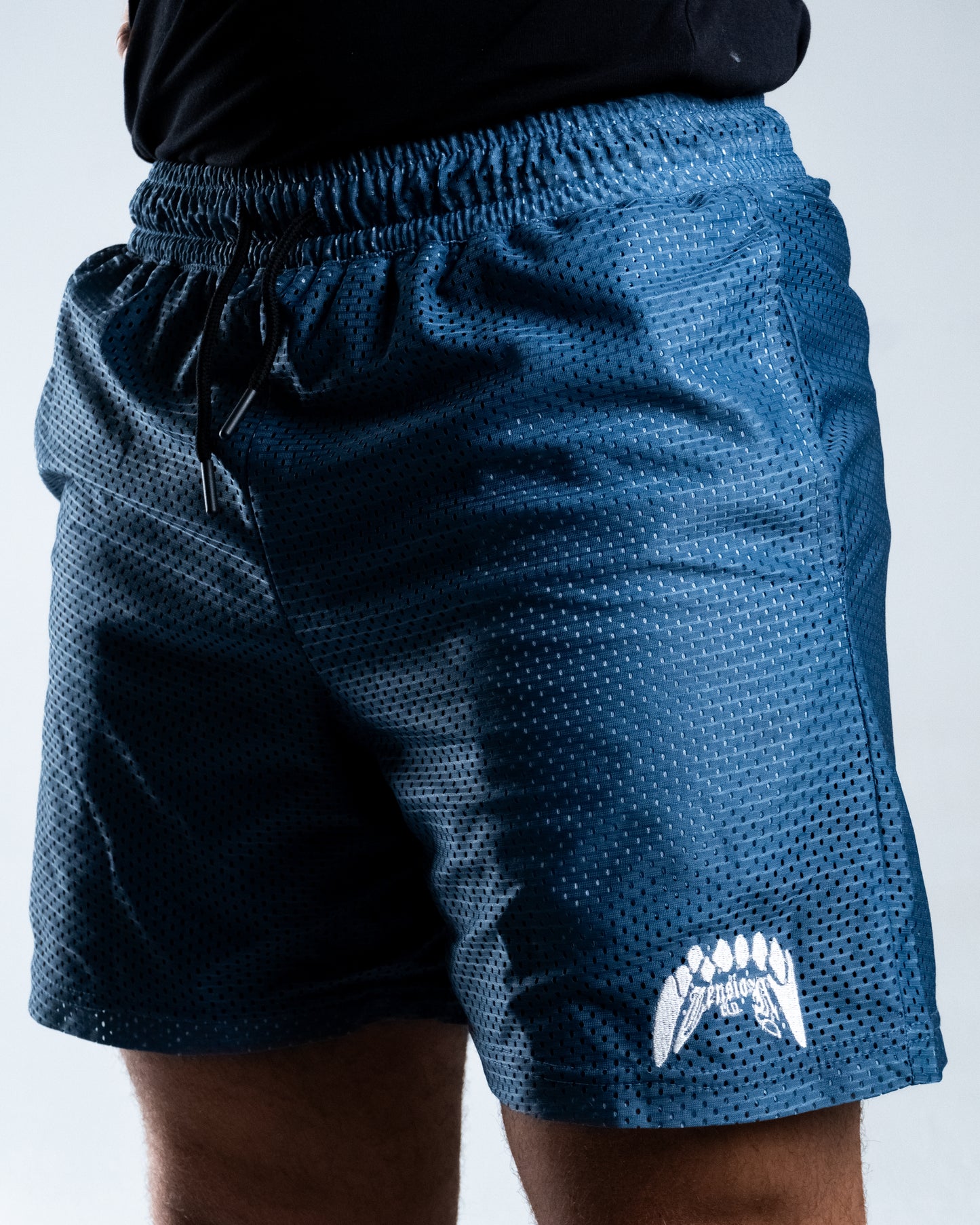 Double Layered Mesh Shorts - Steel Blue