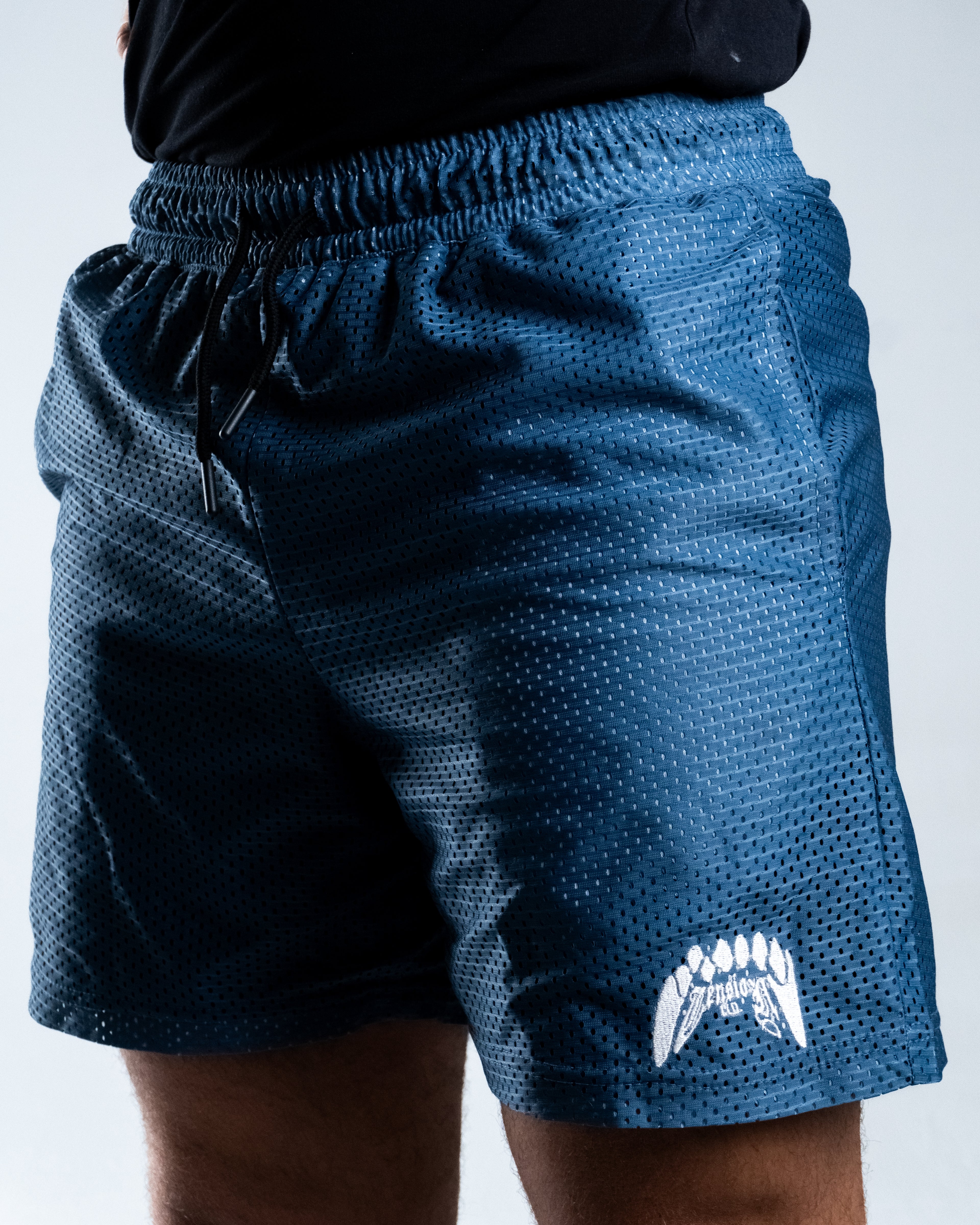 Double Layered Mesh Shorts - Steel Blue