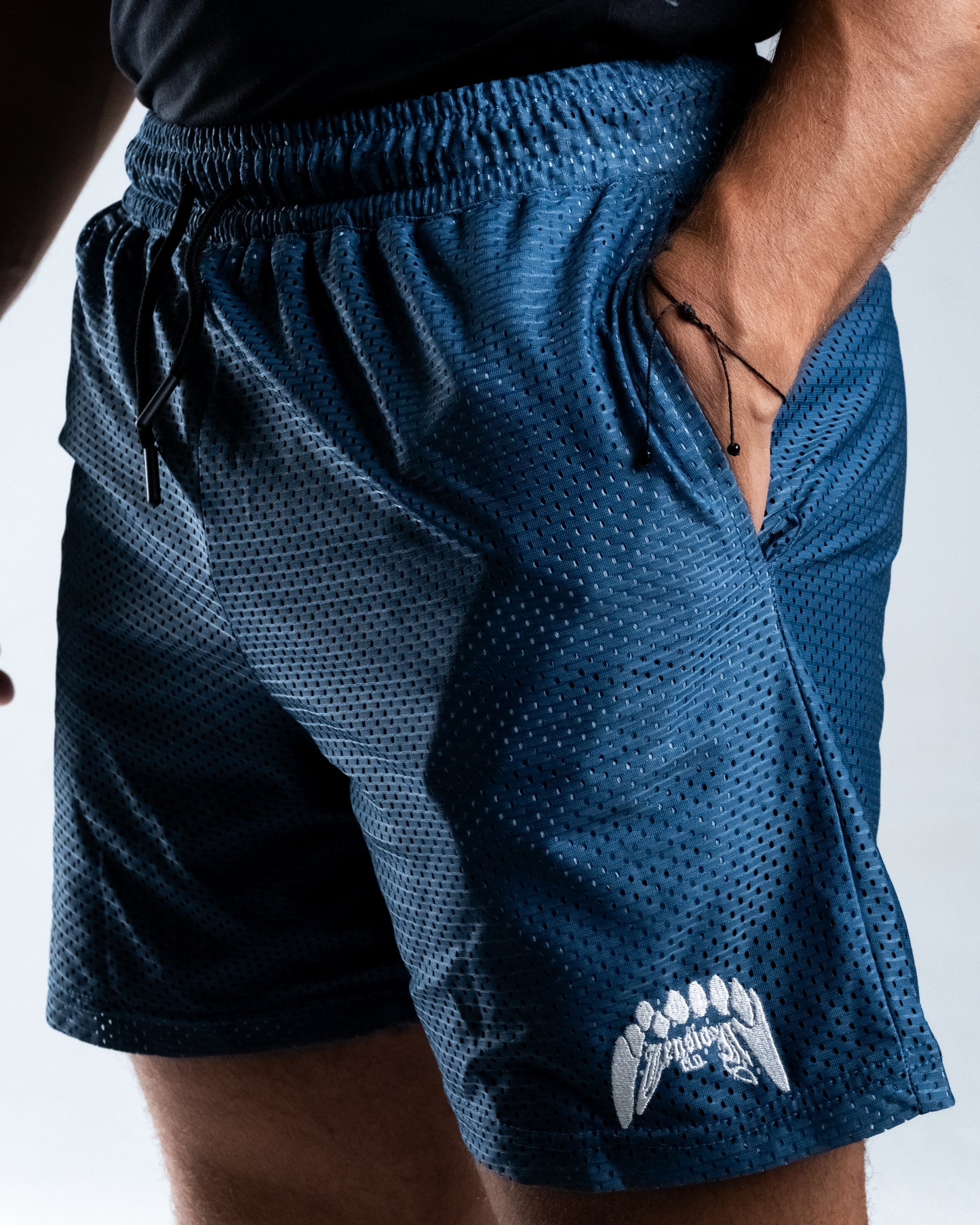 Double Layered Mesh Shorts - Steel Blue