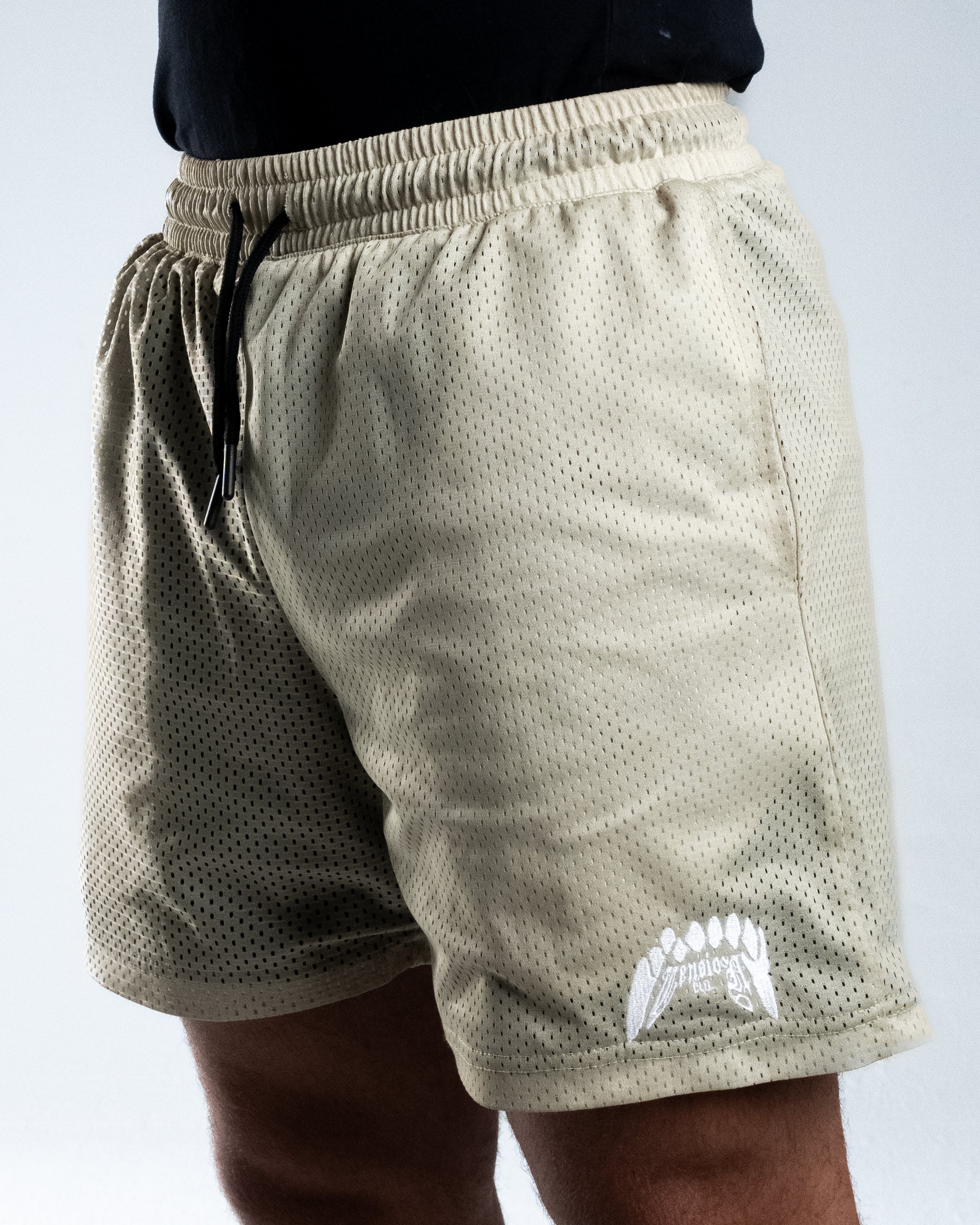 Double Layered Mesh Shorts - Sand Beige
