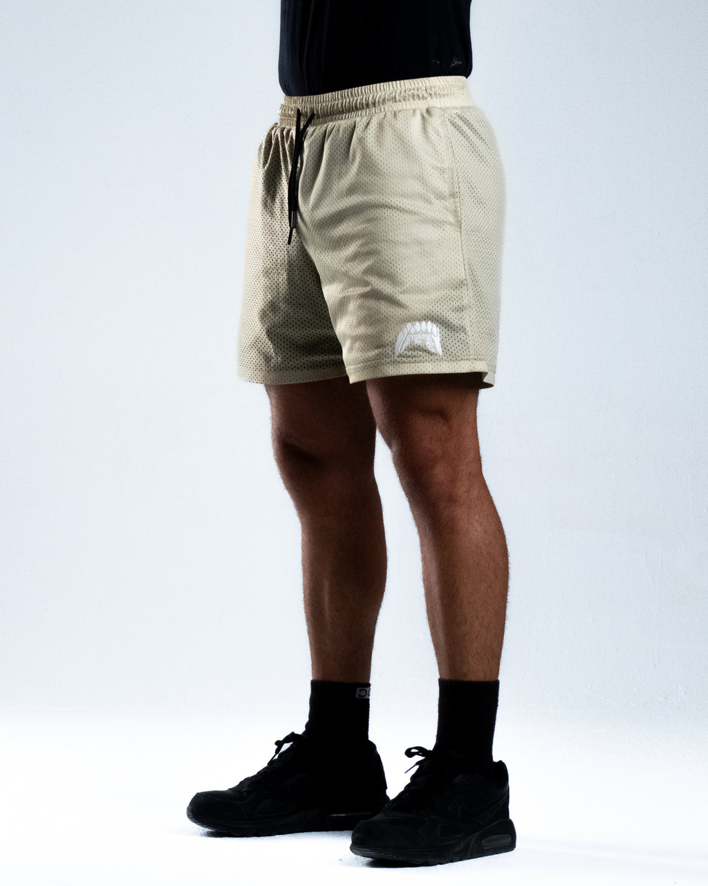 Double Layered Mesh Shorts - Sand Beige