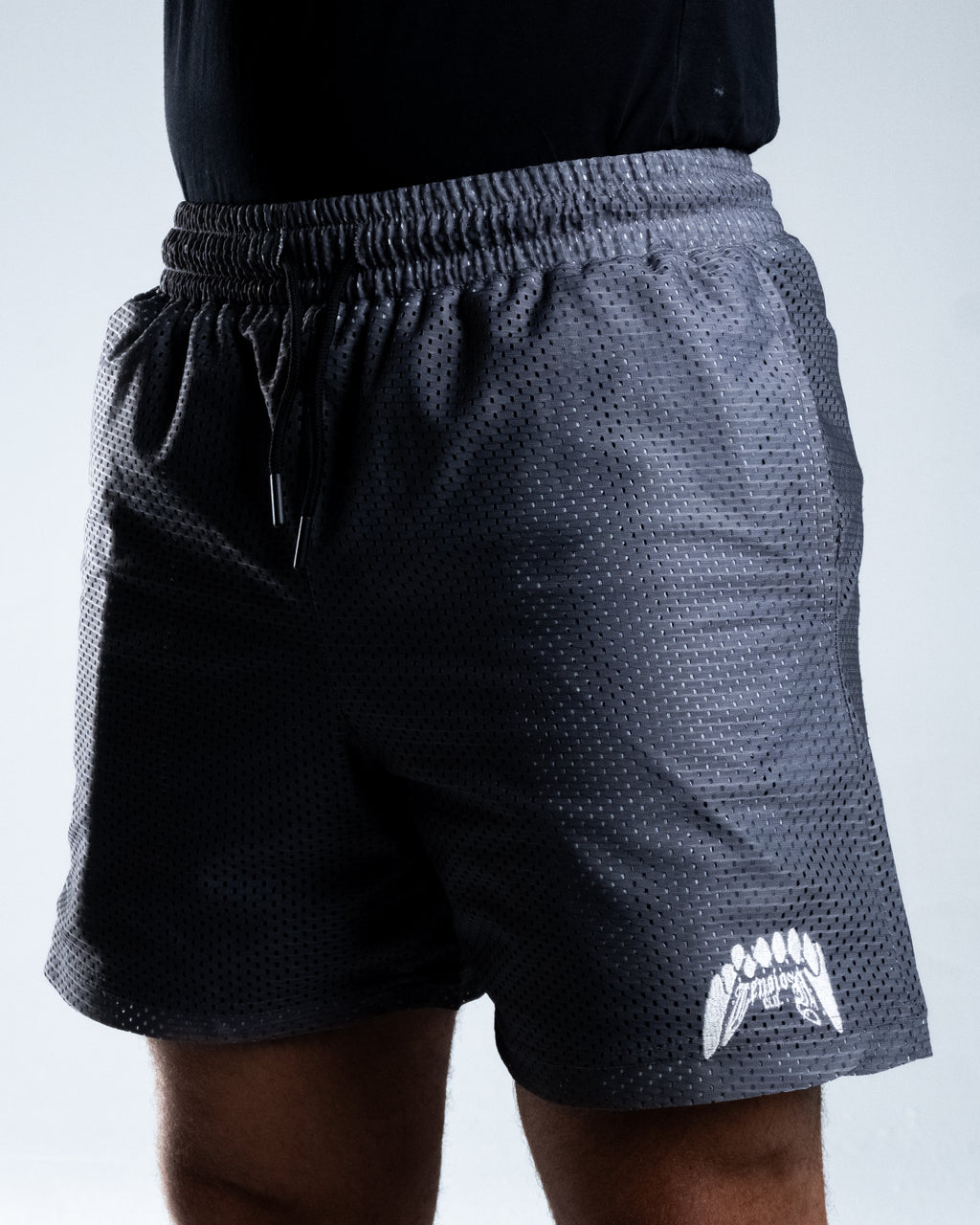 Double Layered Mesh Shorts - Nardo Grey