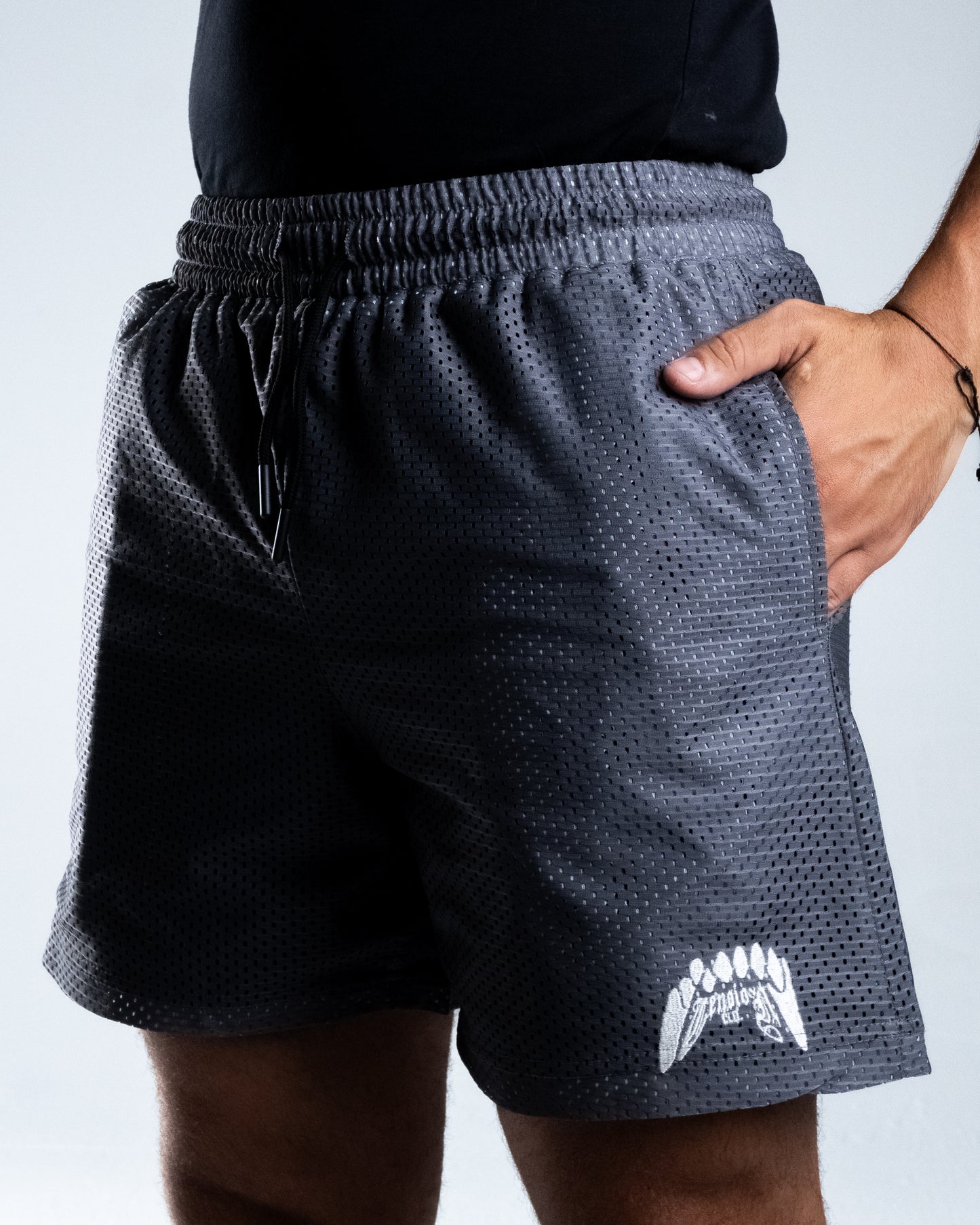 Double Layered Mesh Shorts - Nardo Grey
