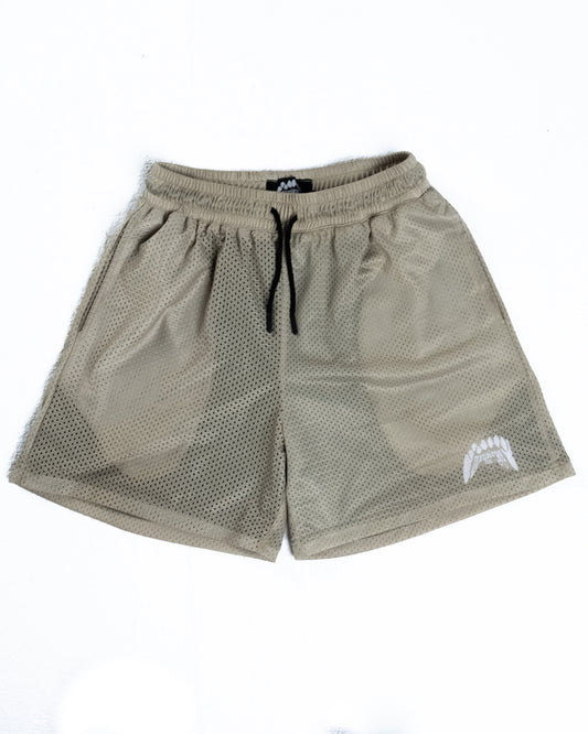 Double Layered Mesh Shorts - Sand Beige