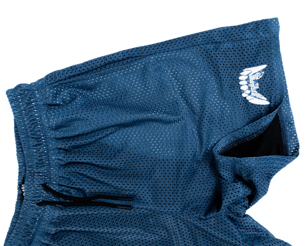 Double Layered Mesh Shorts - Steel Blue