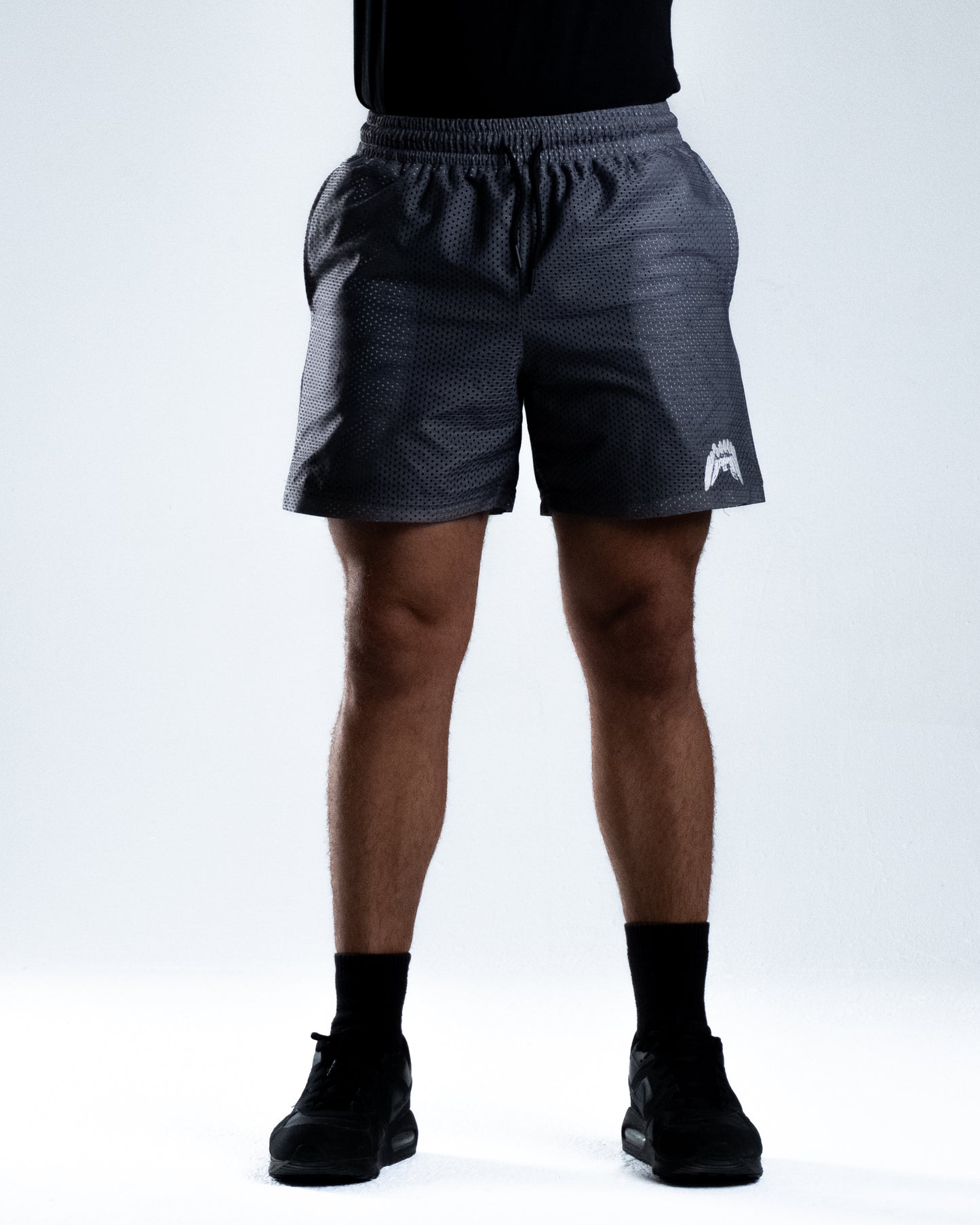 Double Layered Mesh Shorts - Nardo Grey