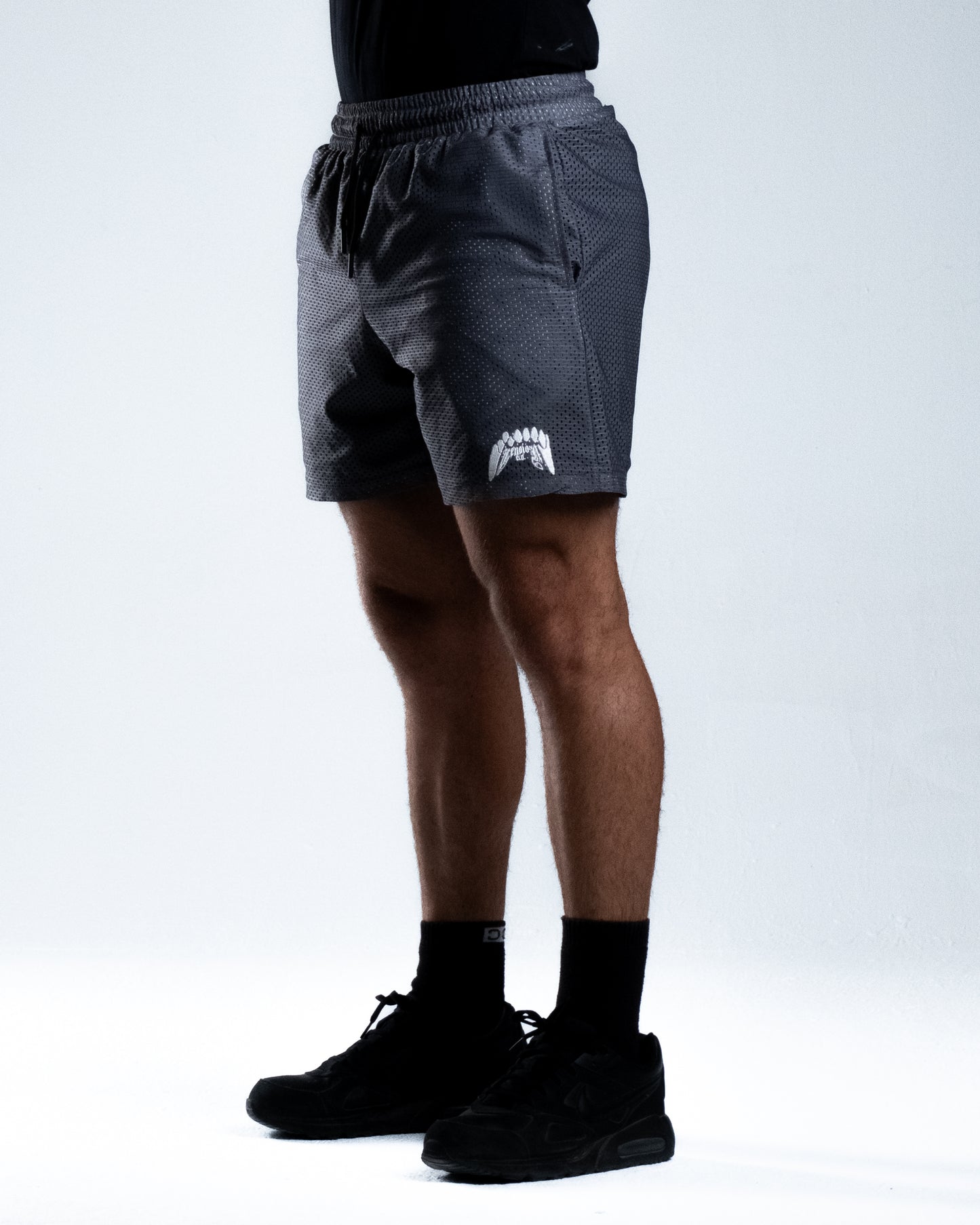 Double Layered Mesh Shorts - Nardo Grey
