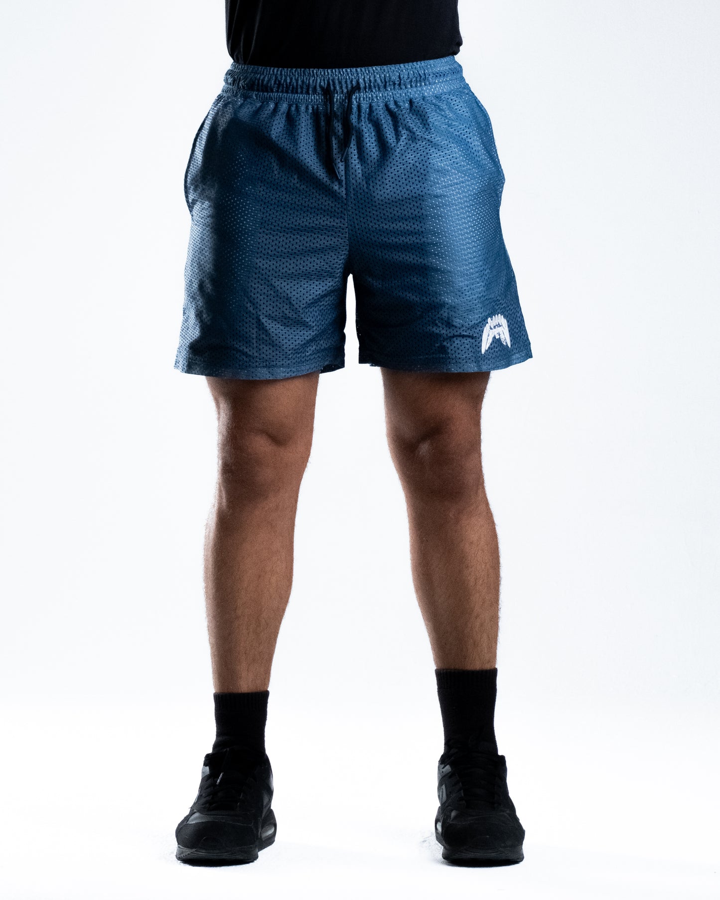 Double Layered Mesh Shorts - Steel Blue