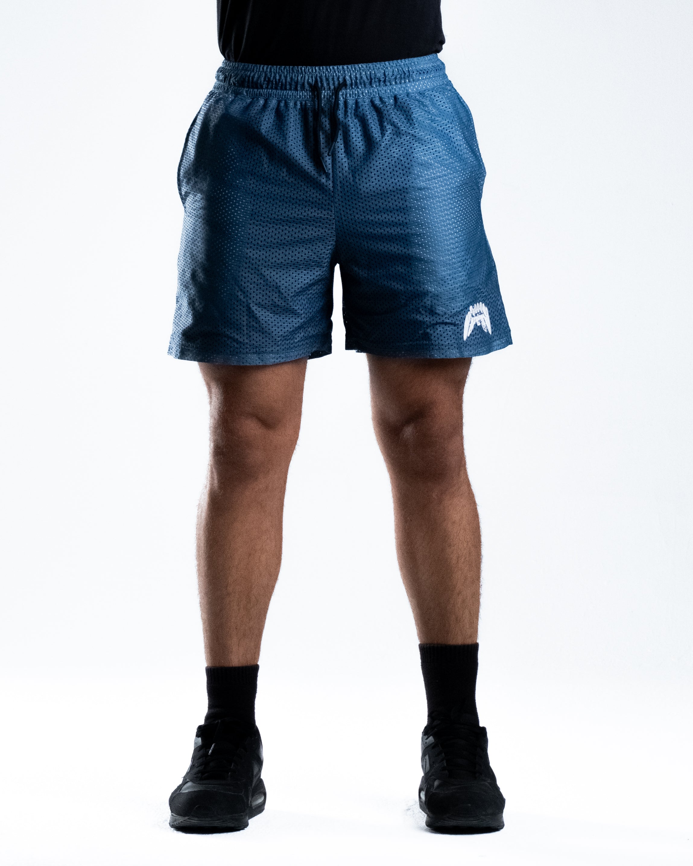 Double Layered Mesh Shorts - Steel Blue