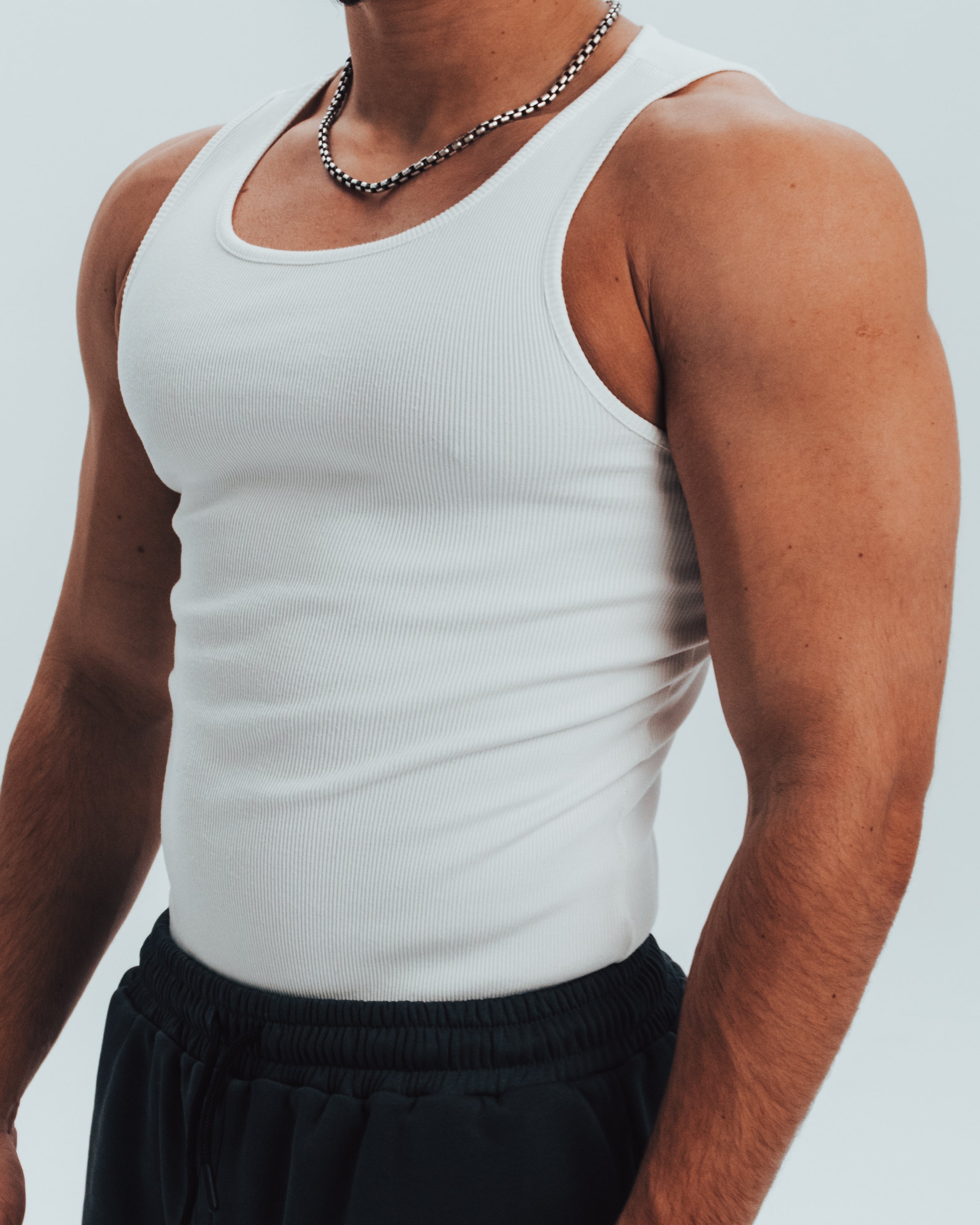 White Ribbed Tank