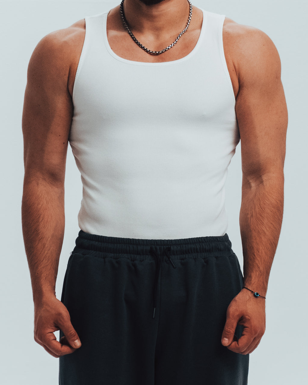 White Ribbed Tank