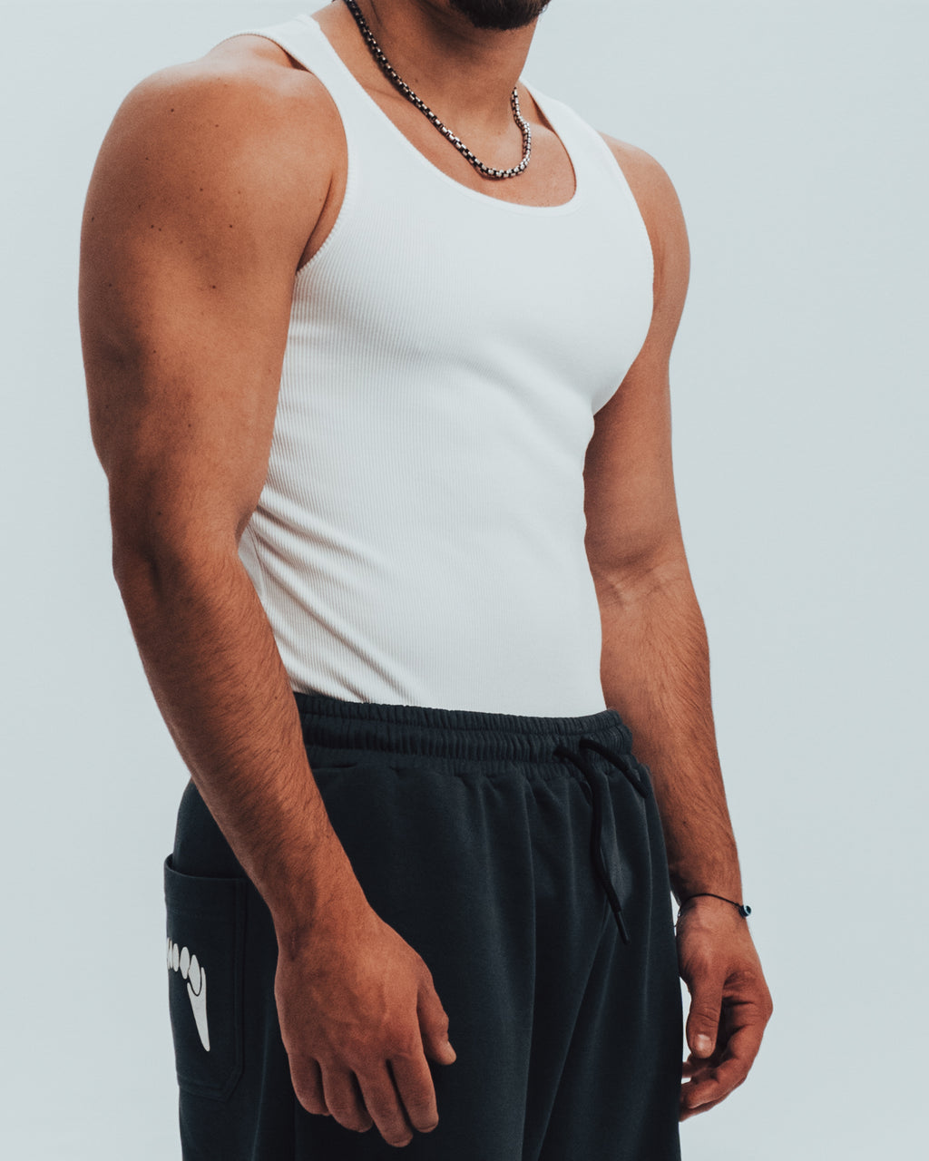 White Ribbed Tank