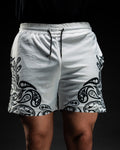 Double Layered Mesh Shorts - Paisley White