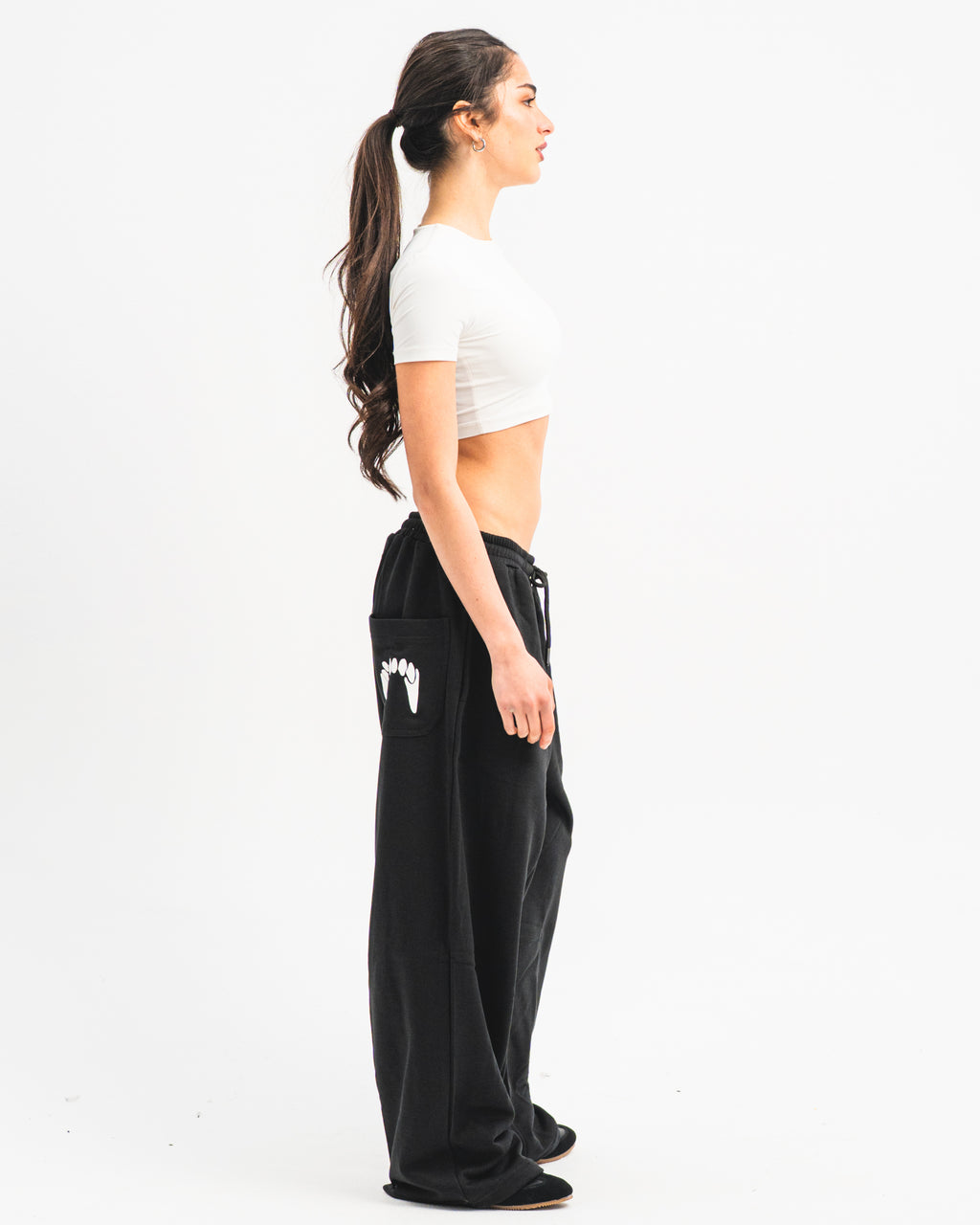 Wide Leg Sweatpants Black