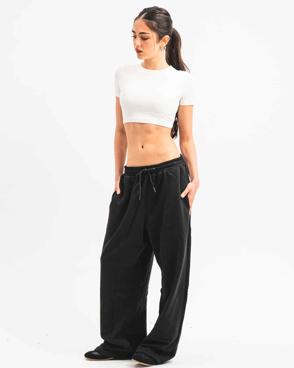 Wide Leg Sweatpants Black
