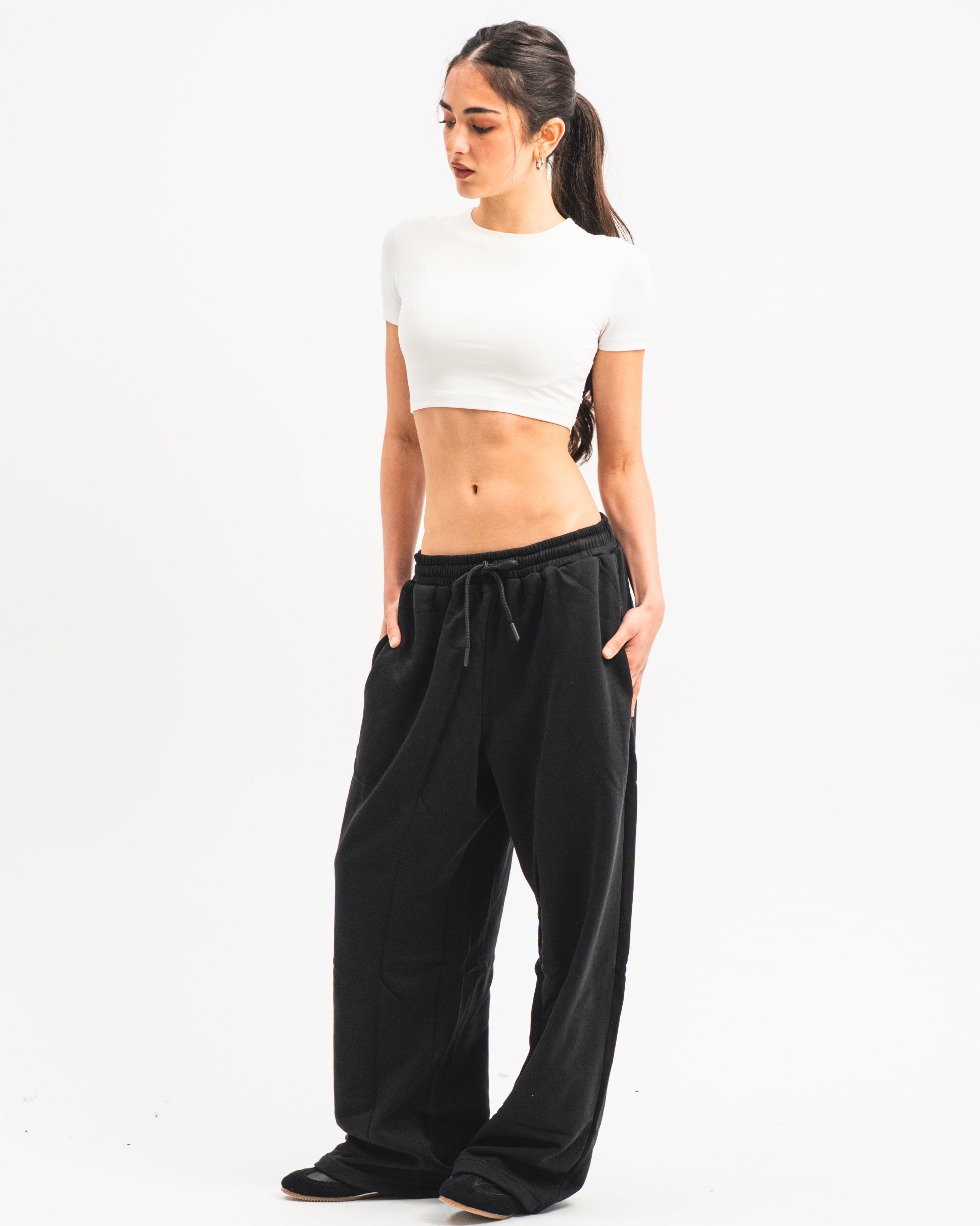 Wide Leg Sweatpants Black