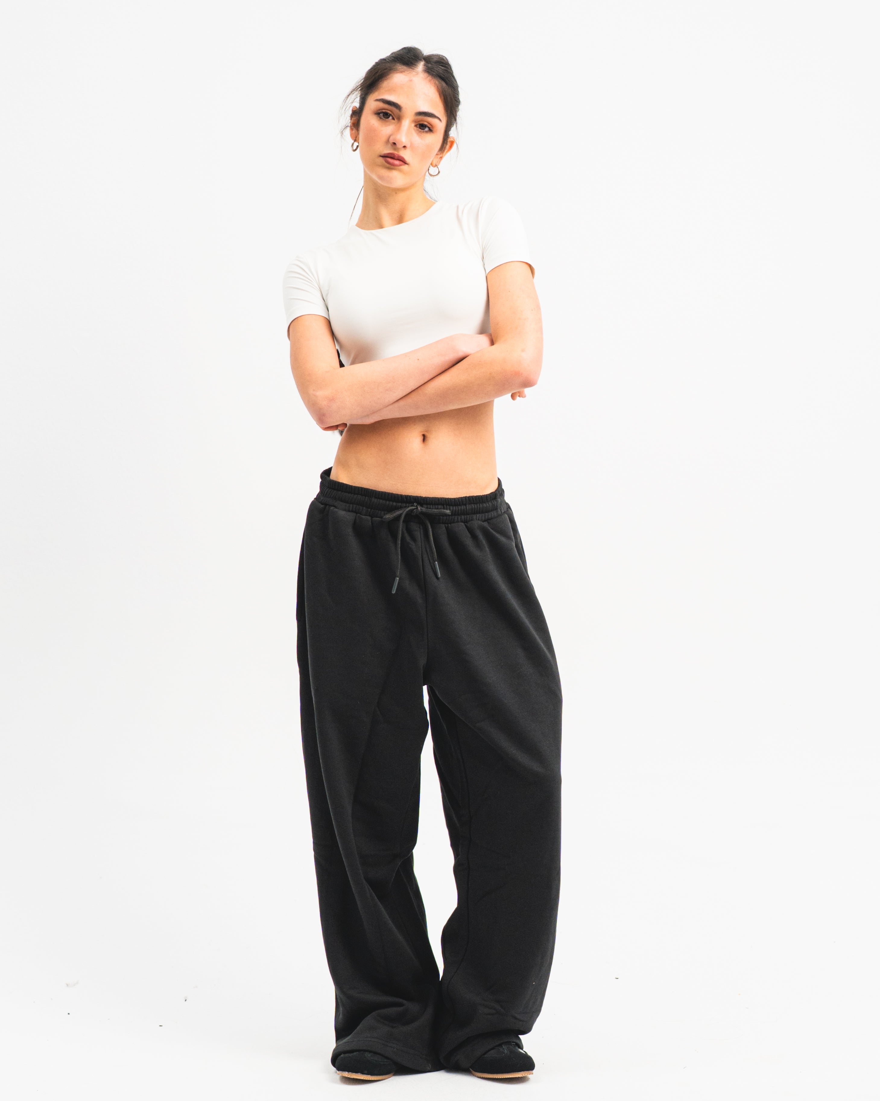 Wide Leg Sweatpants Black